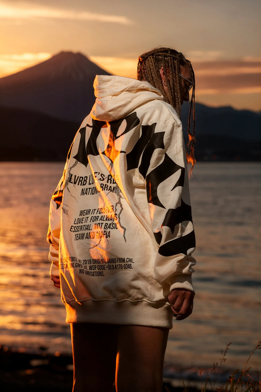 Polerón Hoodie Mafia Tendency Cream Black