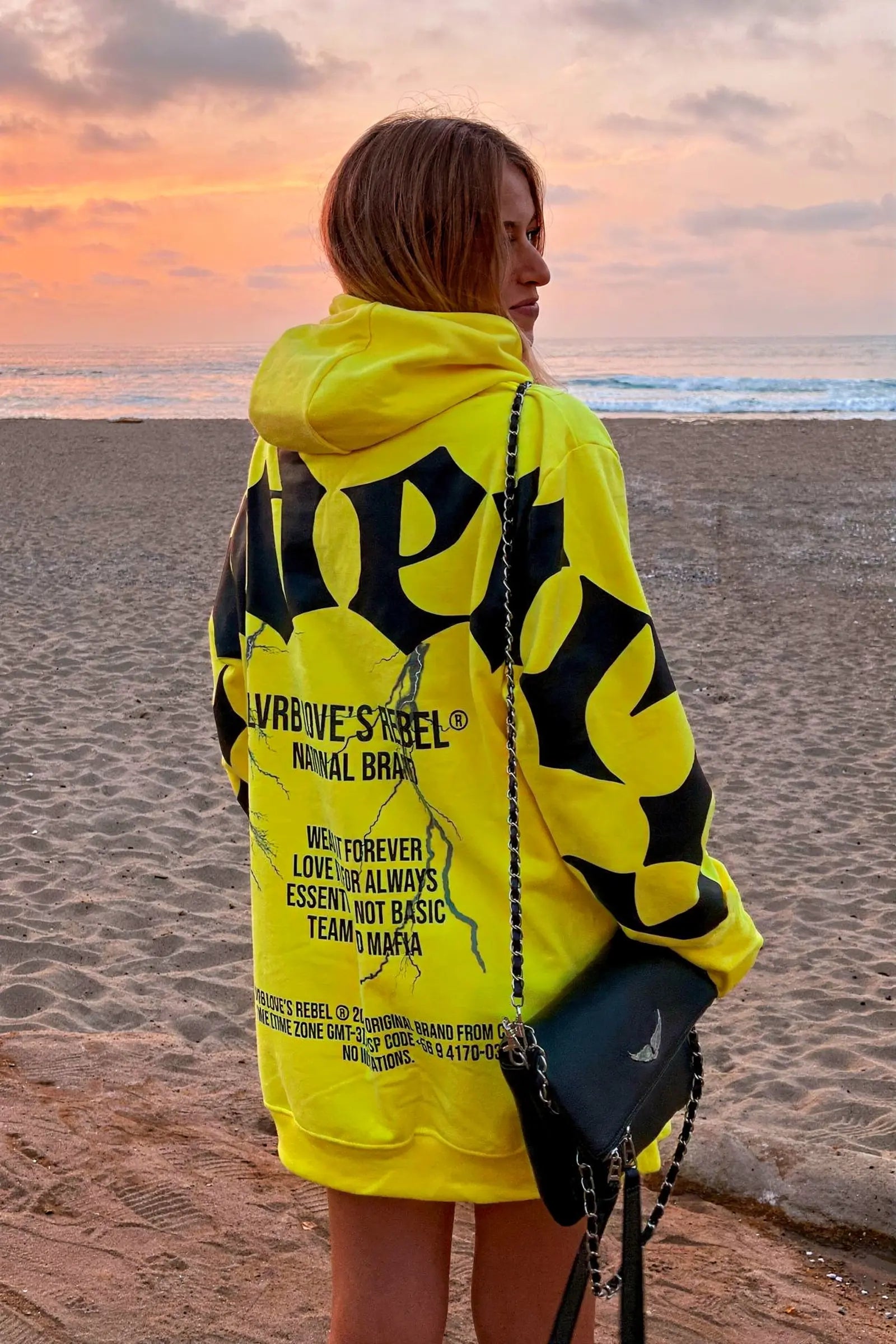 Polerón Hoodie Mafia Tendency Yellow Black