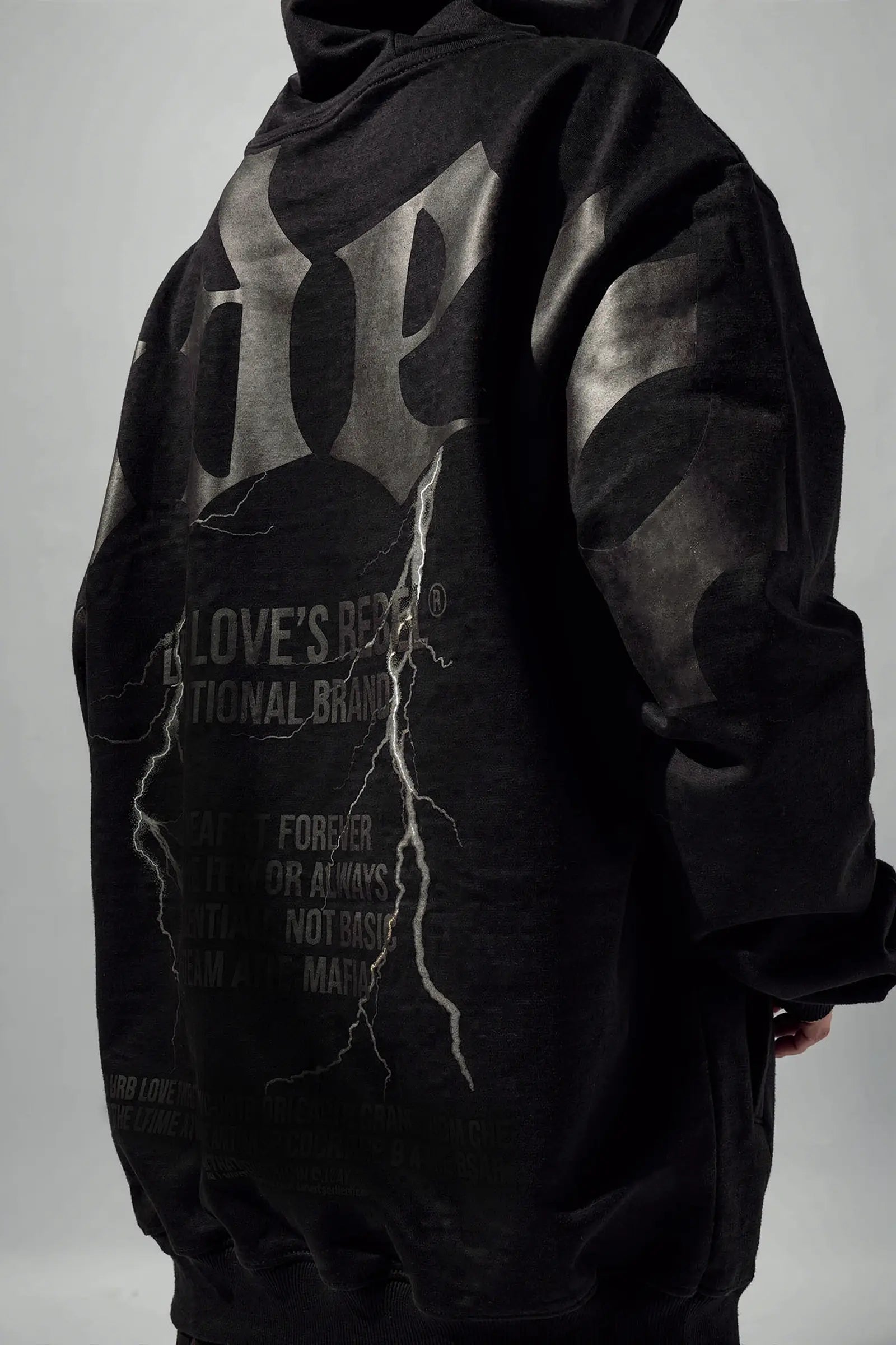 Polerón Hoodie Mafia Tendency Black in Black