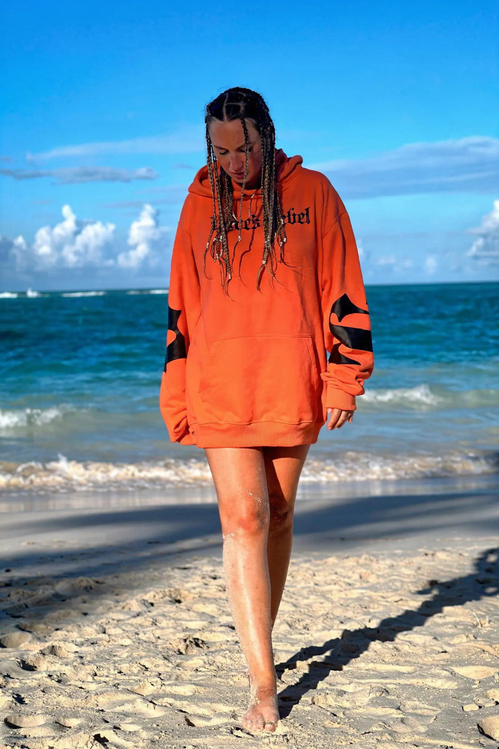 Polerón Hoodie Mafia Tendency Orange Black