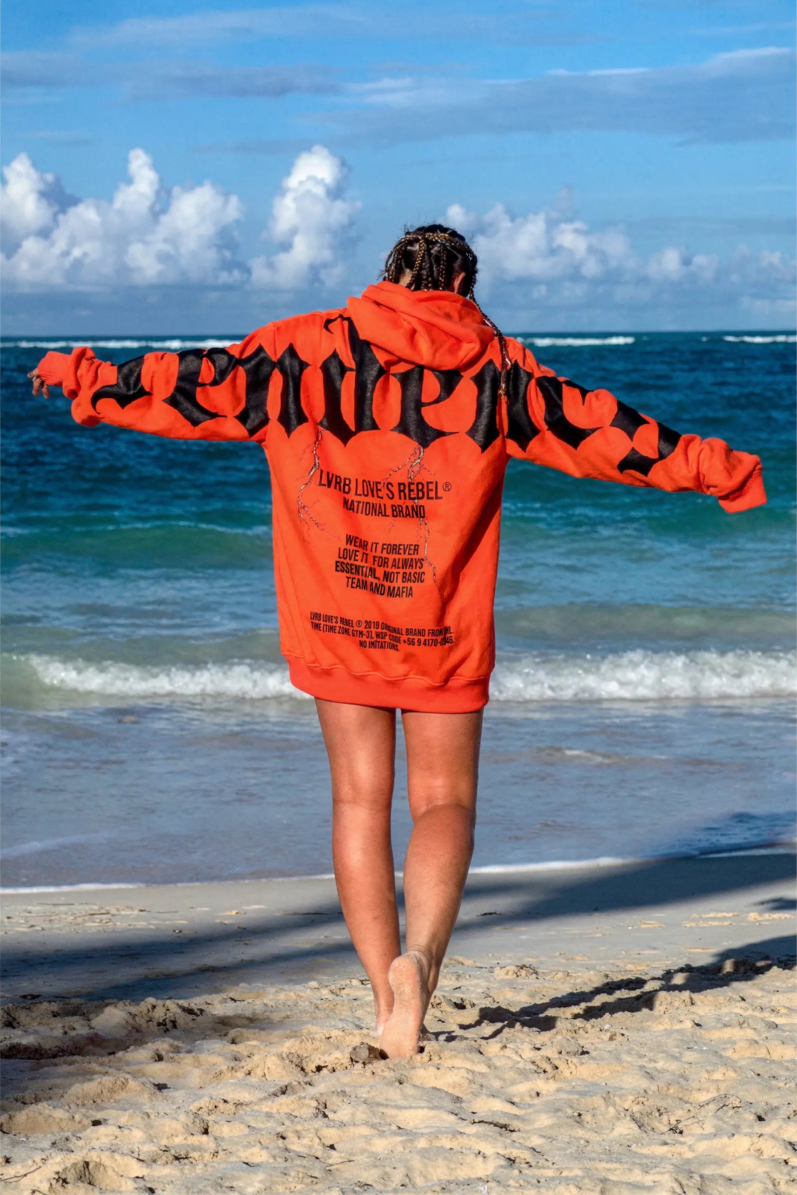 Polerón Hoodie Mafia Tendency Orange Black