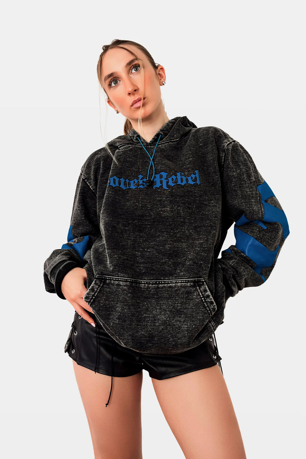 Polerón Hoodie Mafia Tendency Destroyed Azul