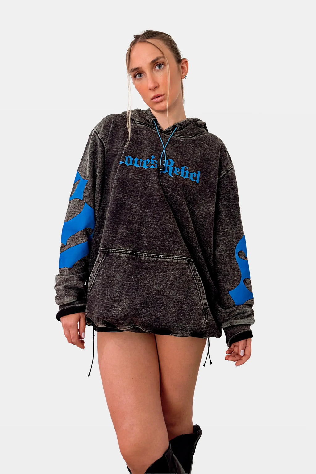 Polerón Hoodie Mafia Tendency Destroyed Azul