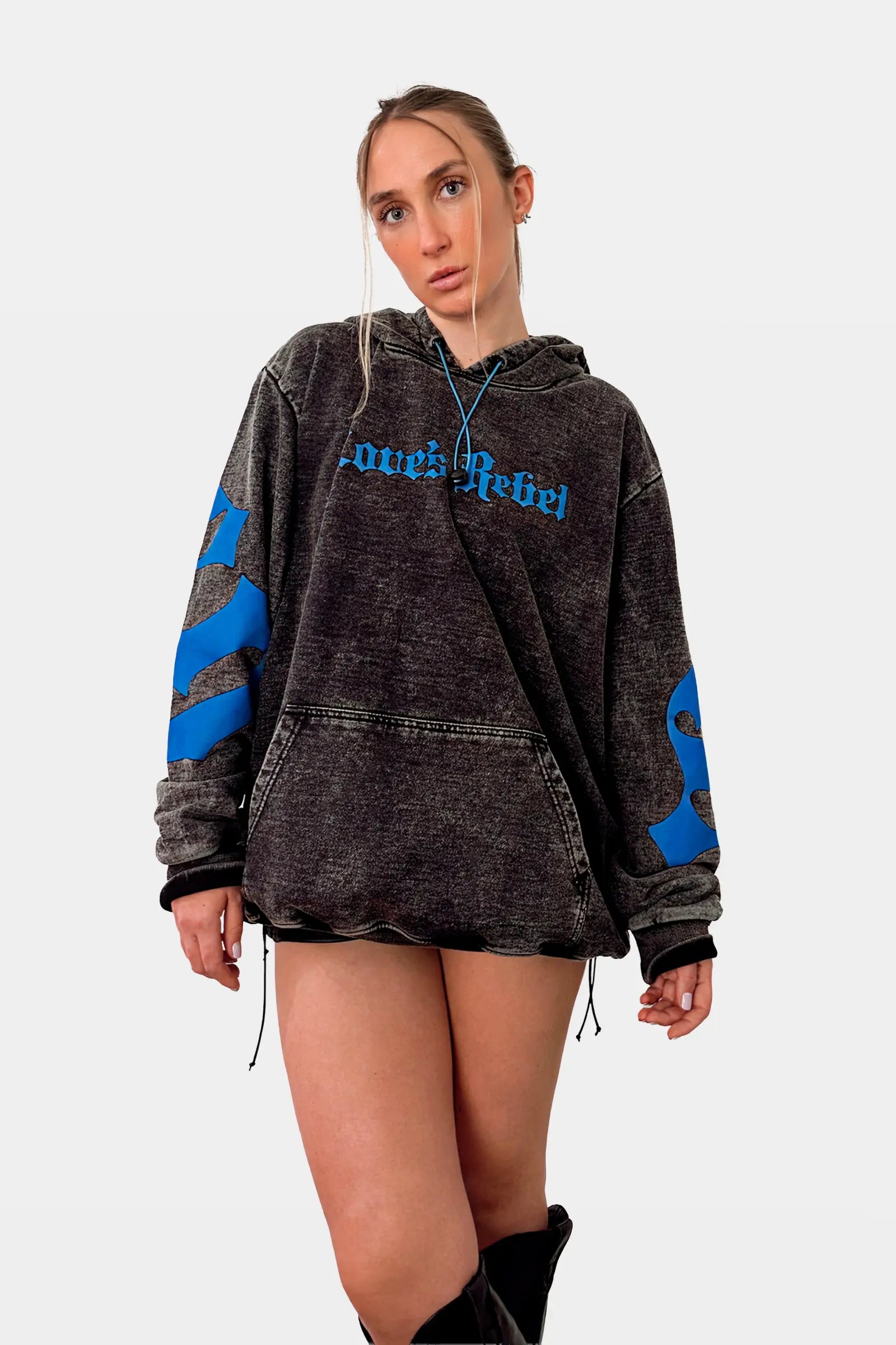 Polerón Hoodie Mafia Tendency Destroyed Azul