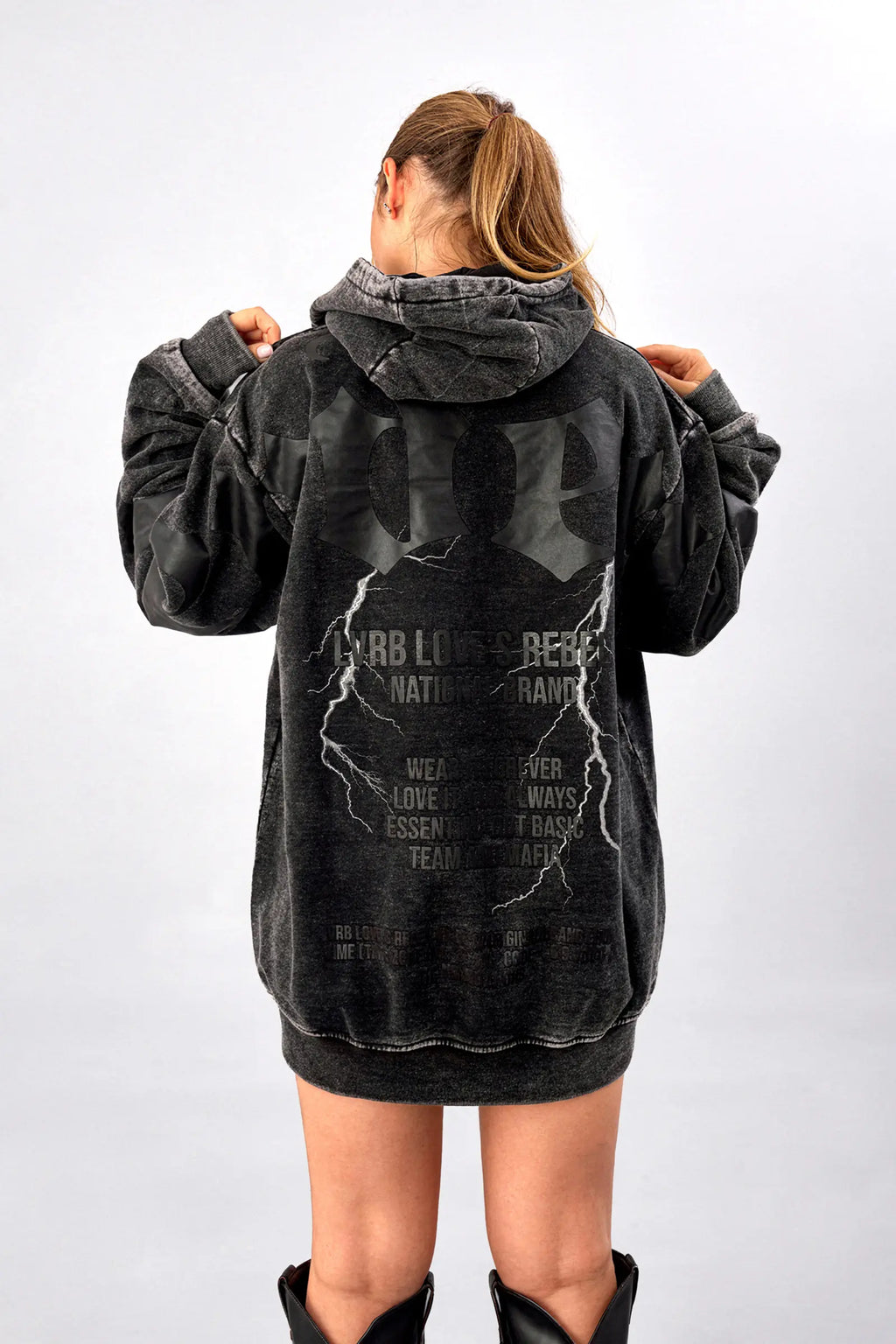Polerón Hoodie Mafia Tendency Destroyed Black