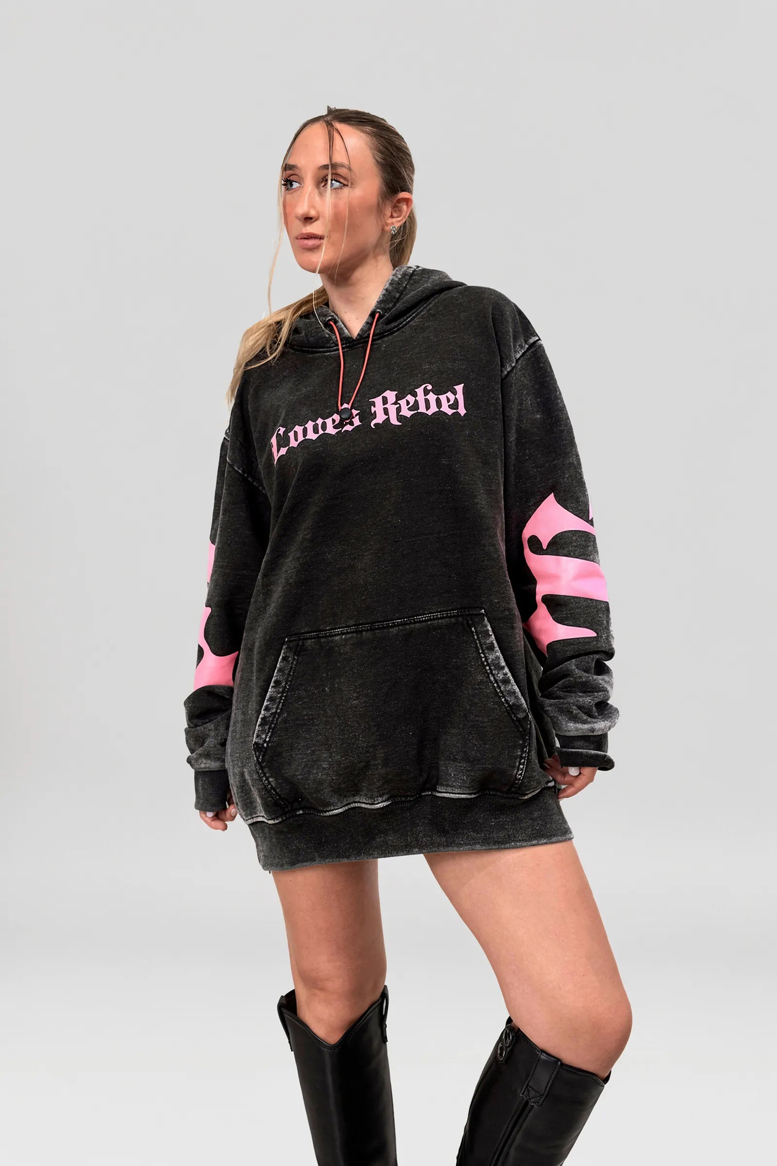 Polerón Hoodie Mafia Tendency Destroyed Fucsia