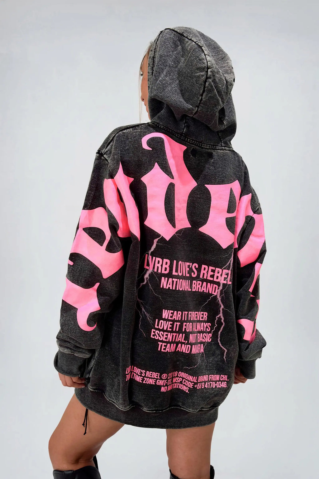 Polerón Hoodie Mafia Tendency Destroyed Fucsia