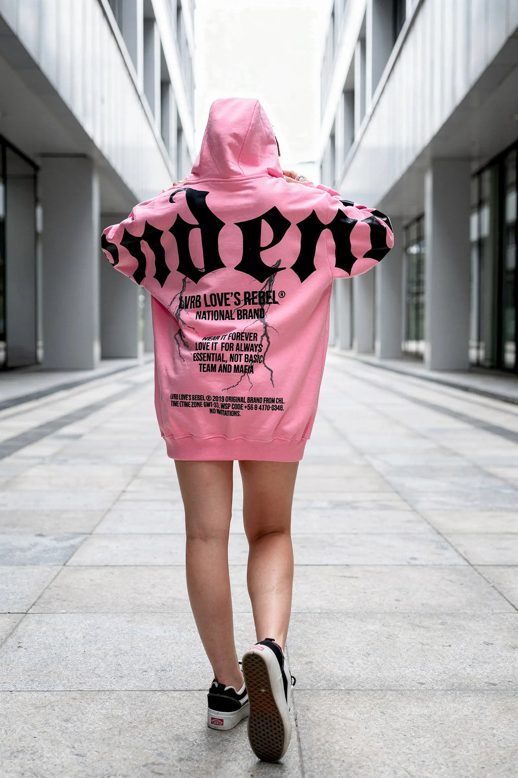 Polerón Hoodie Mafia Tendency Pink Black