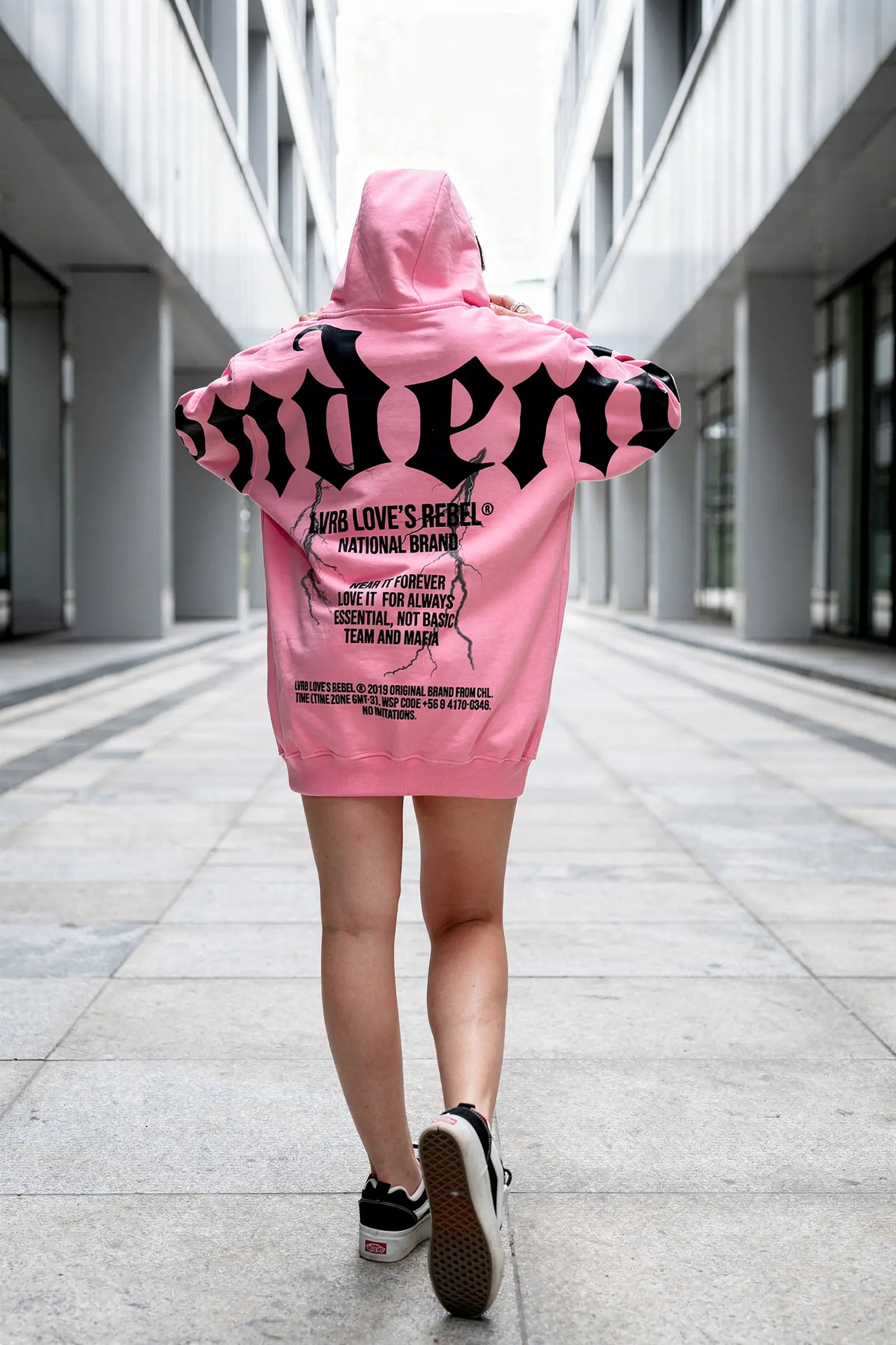 Polerón Hoodie Mafia Tendency Pink Black