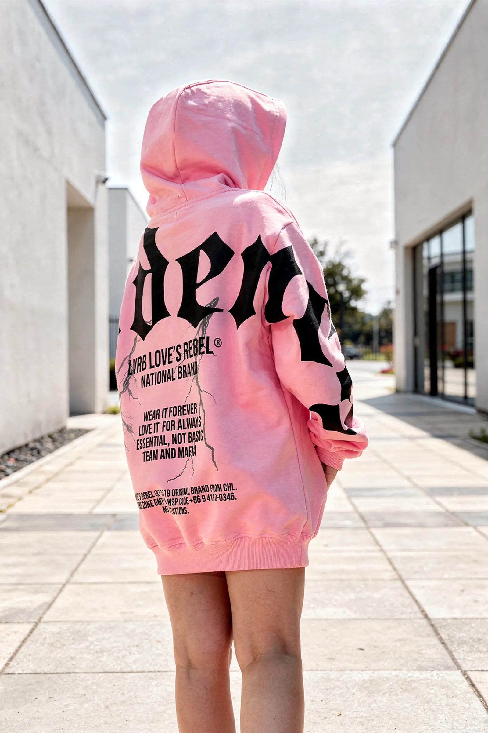 Polerón Hoodie Mafia Tendency Pink Black