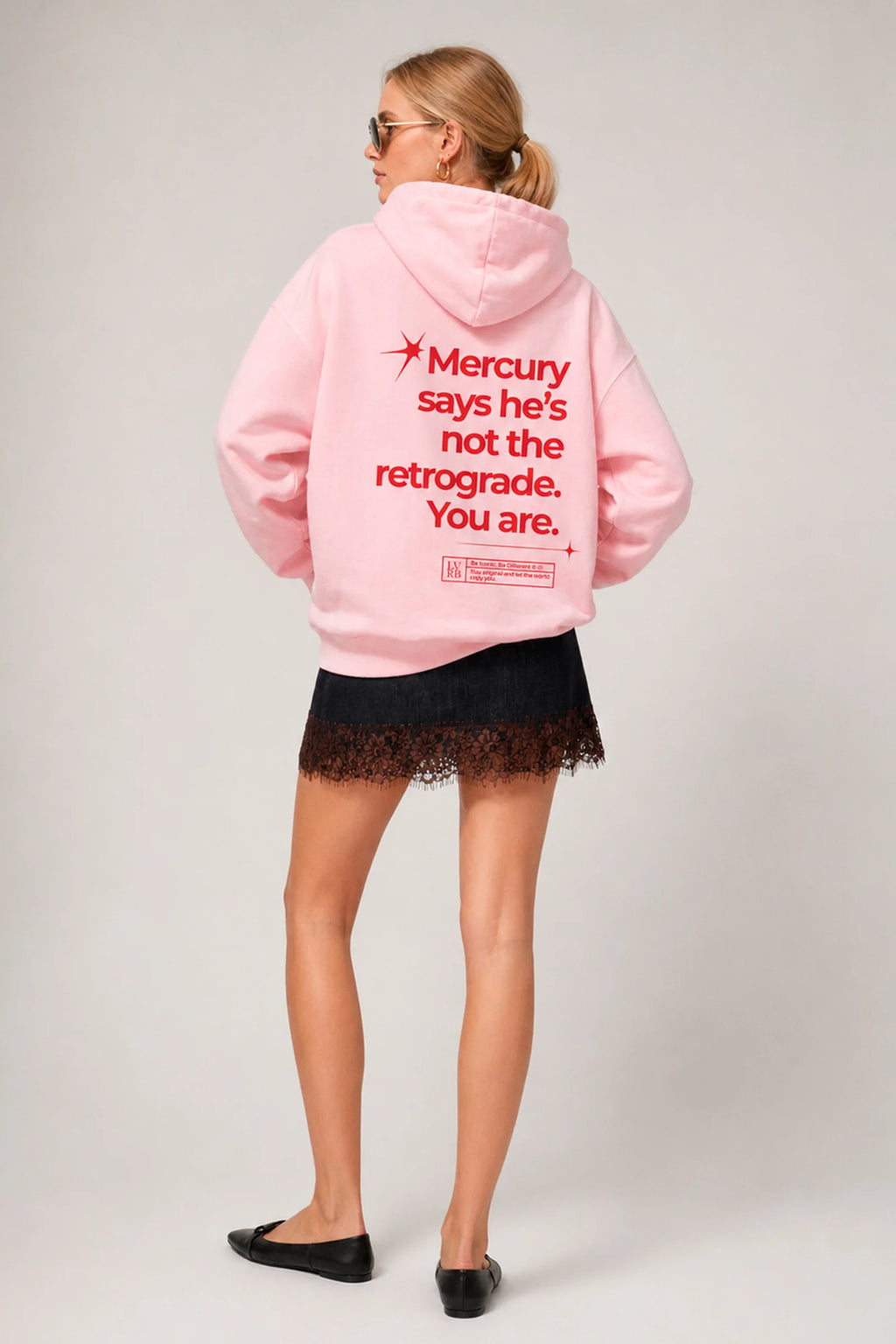 Polerón Hoodie Mercury Pink Red Boxi Fit