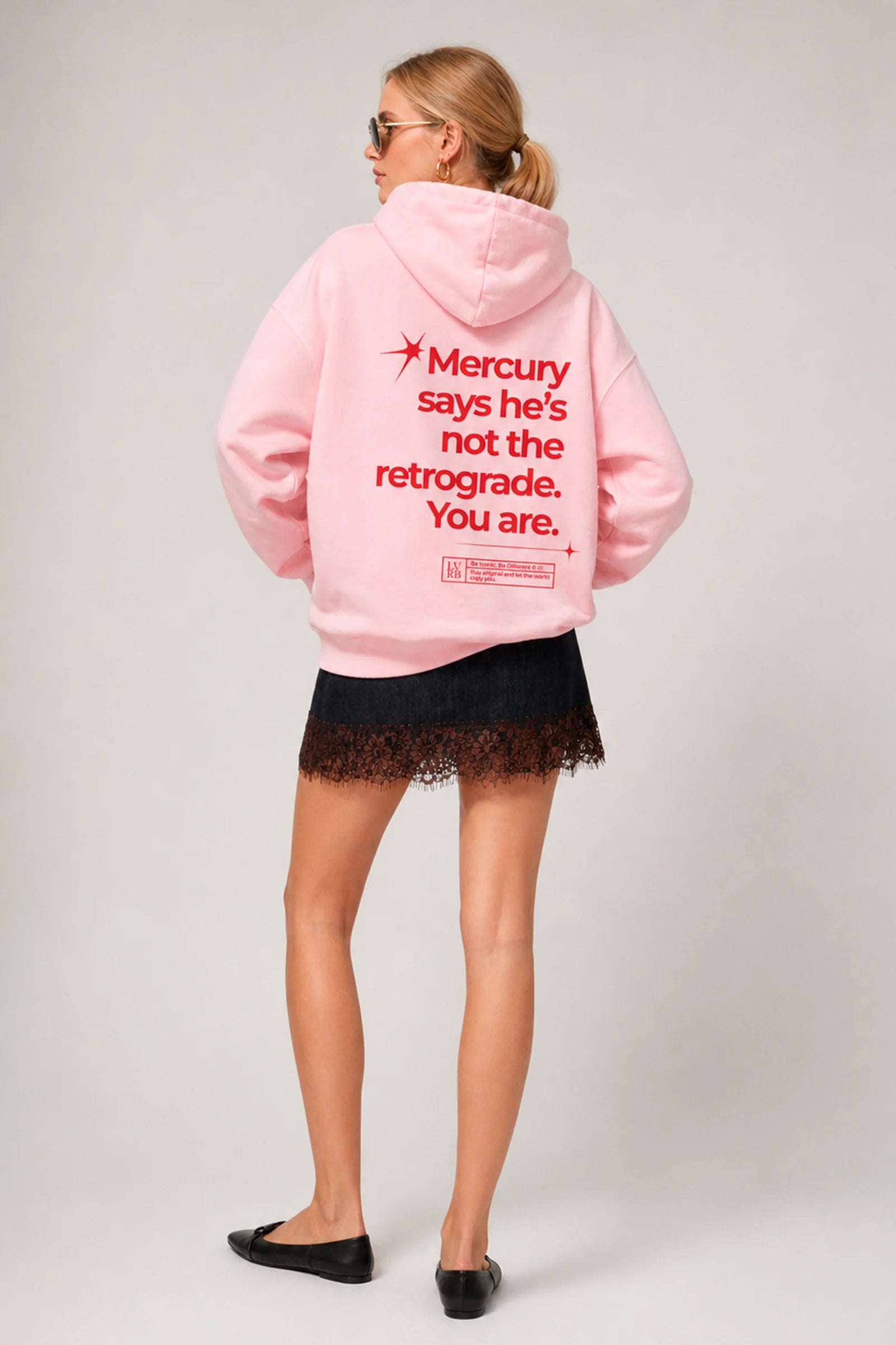 Polerón Hoodie Mercury Pink Red Boxi Fit
