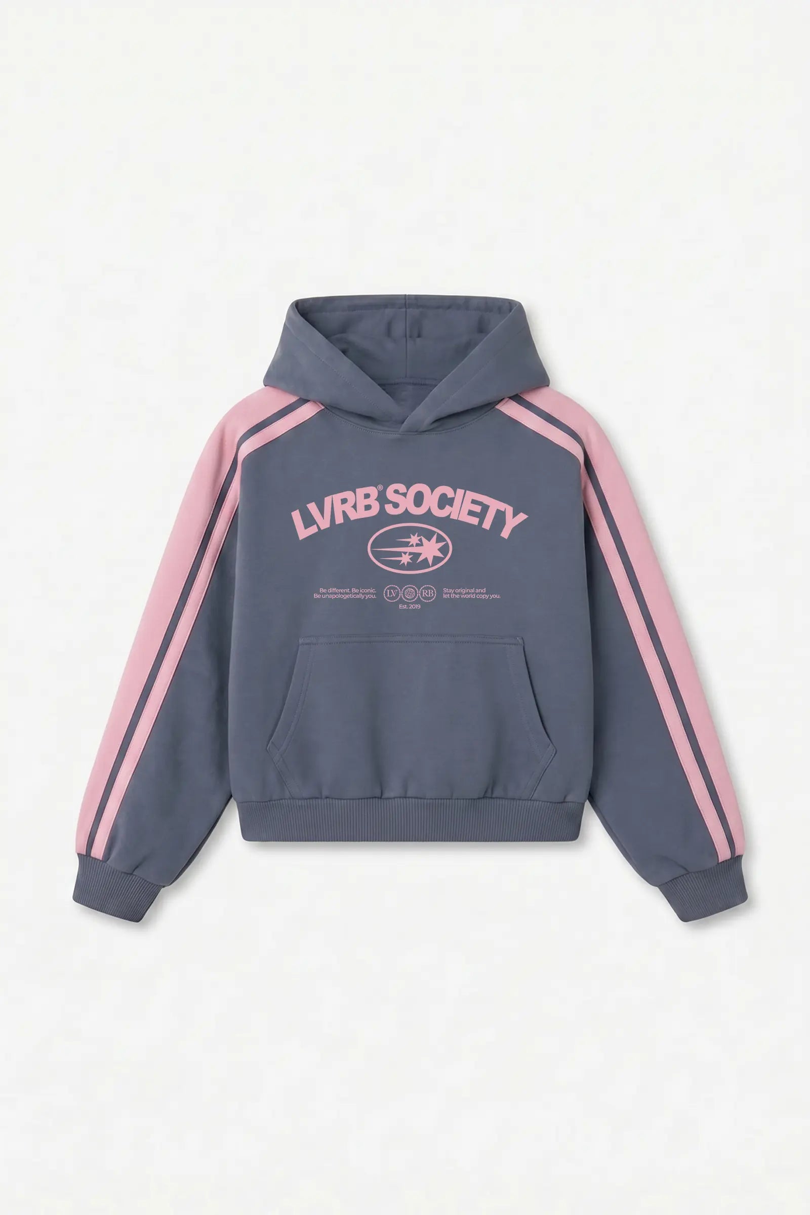 Polerón Hoodie Society Grey Pink
