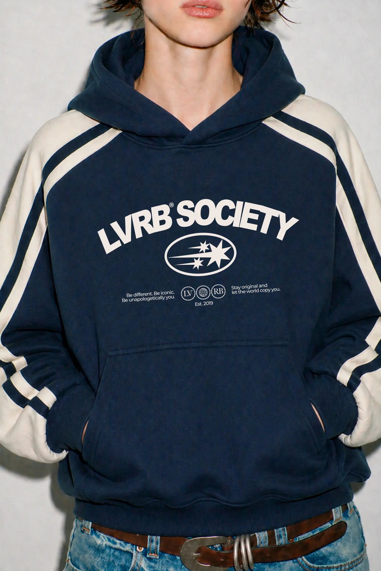 Polerón Hoodie Society Petrol Blue
